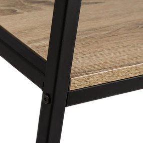 Fekete-natúr színű könyvespolc tölgyfa dekorral 60x180 cm Urban – Casa Selección