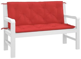 2 db piros oxford szövet kerti padpárna 120 x 50 x 7 cm