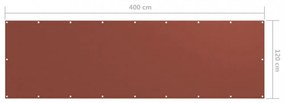 terrakotta oxford-szövet erkélyparaván 120 x 400 cm