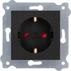 Exen Egyetlen Schuko Fali Aljzat Földeléssel és Gyermekvédelemmel, Fekete Metål 238/14E