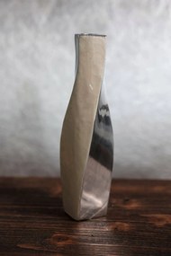Krémes-ezüst színű gyertyatartó Cappucino 25cm