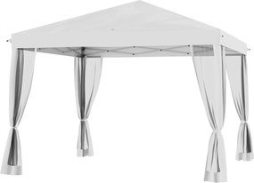Outsunny Pavilon kb. 3x3m, vízlepergető Stabil Télálló Pop-up Összecsukható Pavilon UV Védelemmel, Összecsukható Partitábor Kertipavilon 4 Oldalfallal