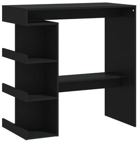 Fekete szerelt fa bárasztal tárolópolccal 100 x 50 x 101,5 cm