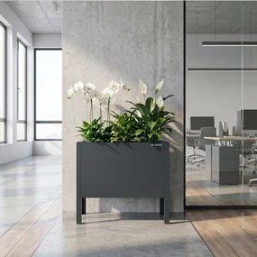 Kis antracit színű fém virágcserép kaspó: DAISY 400 x 350 x 250 mm
