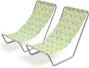 Szett 2 db összecsukható strandnyugágy SAND LEMON, színes.