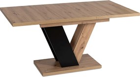 Stół CLARK Rozkładany 120-160 cm Dąb Artisan/Czarny