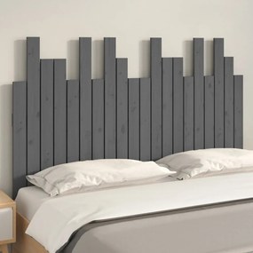 szürke tömör fenyőfa fali fejtámla 127,5 x 3 x 80 cm