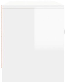 magasfényű fehér szerelt fa TV-szekrény 102x30x37,5 cm