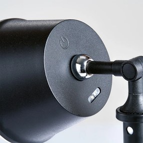 Fekete LED asztali lámpa fém búrával (magasság 34 cm) Voet – Fischer &amp; Honsel