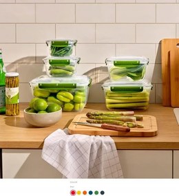 Téglalap alakú tárolóedény szilikon tömítéssel 5000ml