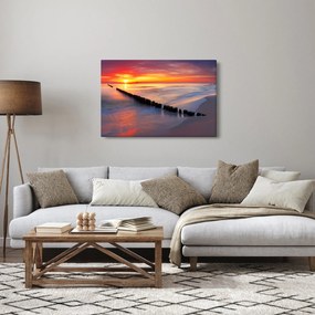 Kép - Naplemente, Balti tenger, Lengyelország (90x60 cm)