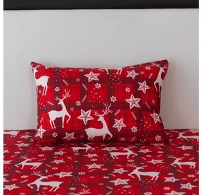Mikroszálas párnahuzat VELVET CHRISTMAS 50x70 cm, piros