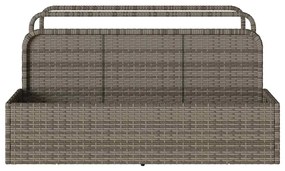 szürke polyrattan medence melletti úszótároló 110x100x57 cm