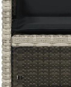 4 db világosszürke polyrattan kerti szék párnával
