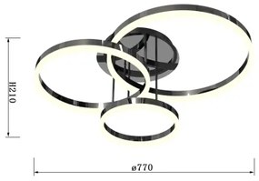 Wofi 9049-405 - PERPIGNAN LED 51W 230V dimmelhető mennyezeti lámpa