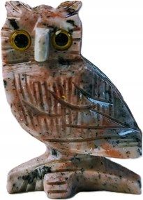Bagoly figura Bölcsesség szimbóluma Bagoly az ágon Kőből faragott 4 cm Madár