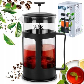 Dugattyús teáskanna dugattyús teaszűrővel gyógynövények nagy 1L