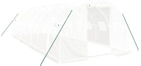 fehér acélvázas melegház 24 m² 8x3x2 m