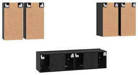 TV szekrény garnitúra 6 pcs Musta tammi 60 x 30 x 30 cm Faanyag