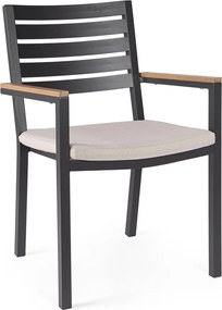 Antracitszürke fém kerti szék Henna – Bizzotto