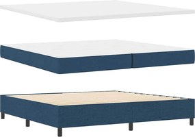 vidaXL LED Box Spring Ágy matracmal Kék 200 x 200 cm szövet