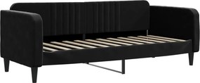 vidaXL fekete bársony kanapéágy 80 x 200 cm