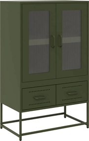 vidaXL olívazöld acél magasszekrény 68x39x111,5 cm