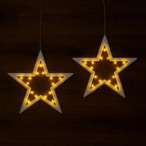 NEXOS Karácsonyi csillag készlet 20 LED meleg fehér