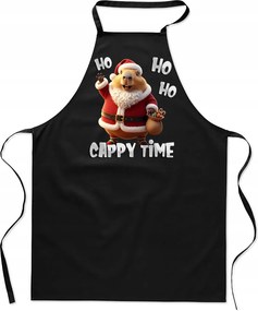 Konyhai Kötény Női férfi karácsonyi pamut nyomott mintás fekete