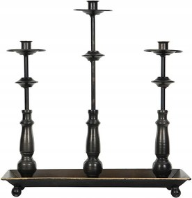 Gyertyatartó Kandeláber Fekete 3 Gyertya Nagy Magas Asztal Ajándék Otthonra