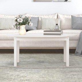 Fehér tömör fenyőfa dohányzóasztal 110 x 55 x 45 cm