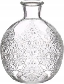Üveg váza 12cm gömb alakú Átlátszó, mintás