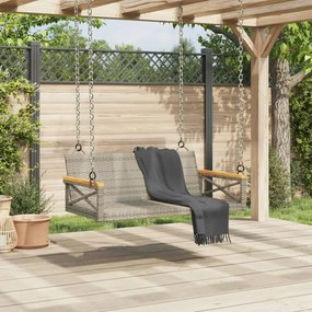 szürke polyrattan hintapad 109 x 62 x 40 cm