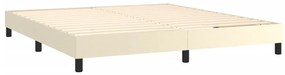 krémszínű műbőr rugós ágykeret 180x200 cm