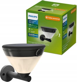 Kerti fali lámpa Kültéri napelemes 3.8W Kyna mozgásérzékelő Philips