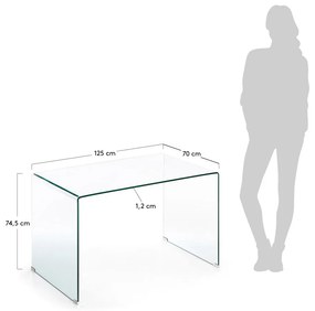 Üveg íróasztal 70x125 cm Burano – Kave Home