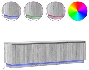 TV szekrény LED Szürke Sonoma 180x38x49 cm Szerelt fa