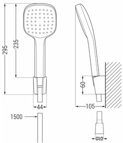 Mexen tartozékok - 1 pontos kézizuhany készlet R-33, króm, 785335052-00