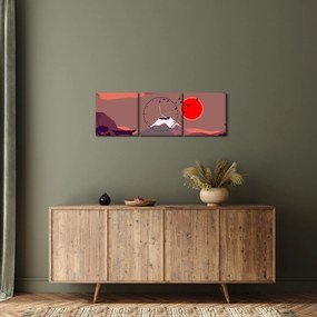 Kép - Fuji hegység (órával) (90x30 cm)