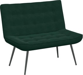 vidaXL sötétzöld bársonypad 110 x 74 x 84 cm