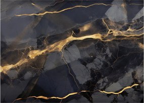 Üveg kép - Fekete - arany dekoráció (70x50 cm)