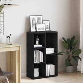 fekete tölgy szerelt fa könyvespolc 50x25x80 cm