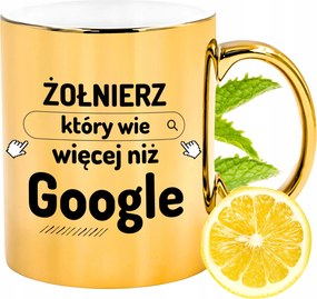 Prémium Arany Csillogó Bögre Katona Ajándék Nyomtatott Fotóval