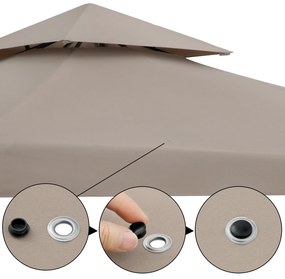 Casaria® Kerti pavilon Lorca 3x3 - taupe