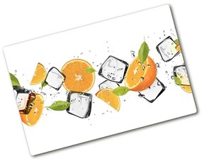 Edzett üveg vágódeszka Narancs jéggel pl-ko-80x52-f-50150012
