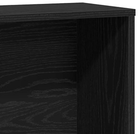 Könyvespolc fekete tölgy 60x24x120 cm gépesített fa