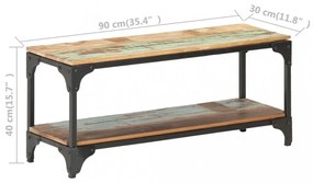 tömör újrahasznosított fa dohányzóasztal 90 x 30 x 40 cm