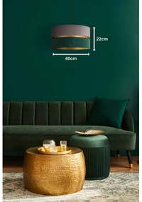 Duolla - Csillár zsinóron DUO 1xE27/15W/230V átm. 40 cm szürke/zöld/arany