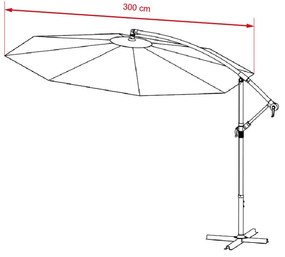 AVENBERG SUNNY LED 300 Nagy állítható napernyő, átmérő 3M, szürke