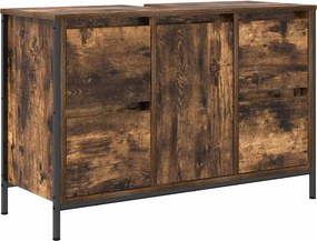 vidaXL füstös tölgy mosdószekrény fiókokkal 90x34,5x60 cm